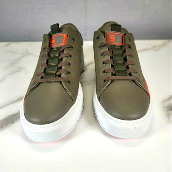 G-Star Raw Men's Rocup-II-LGO-M Sneakers Low-Top Shoes Geen/Orange Size 11 - Picture 6 of 12